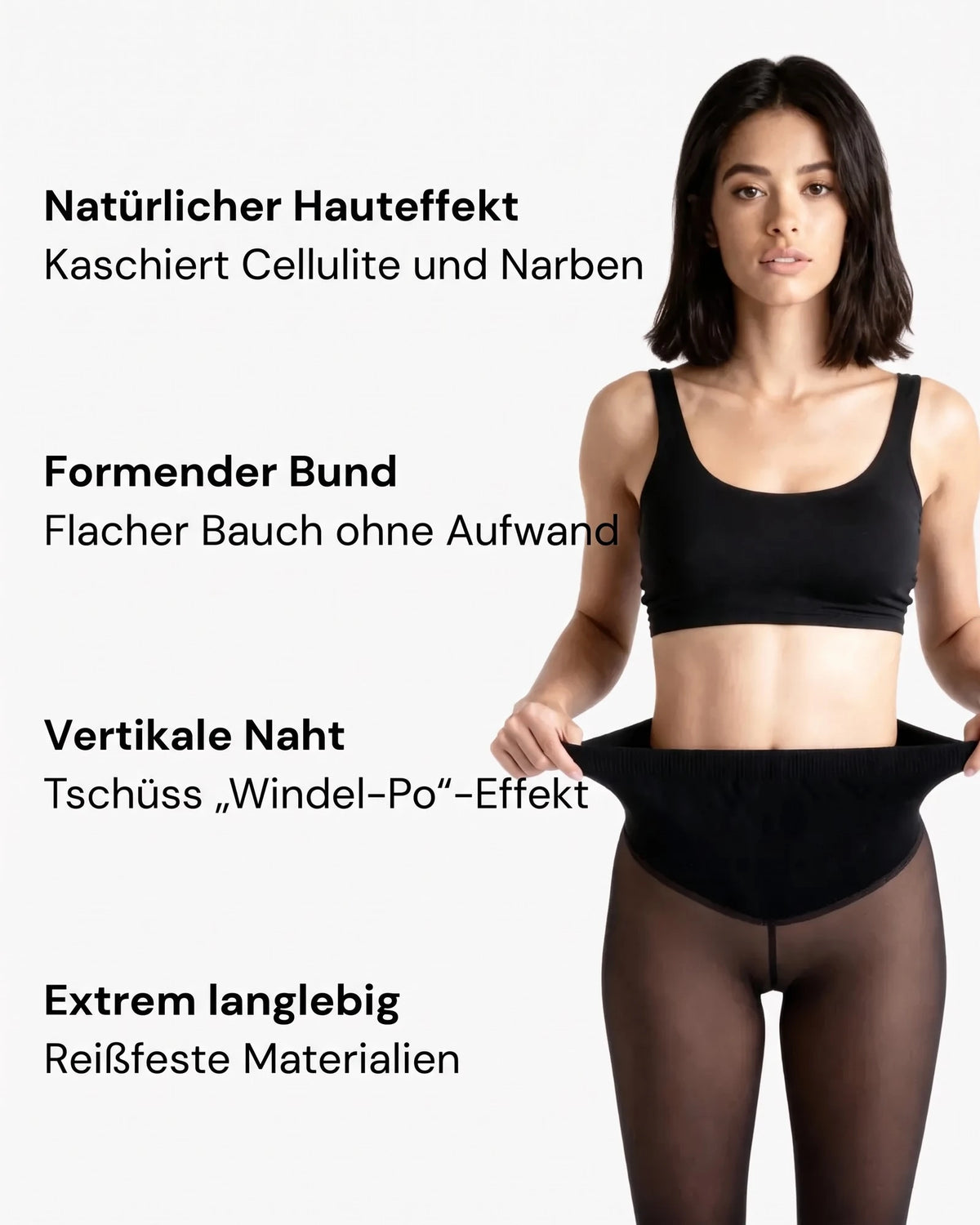 Raggiva Thermo-Leggings – natürlicher Hauteffekt, formender Bund, vertikale Naht