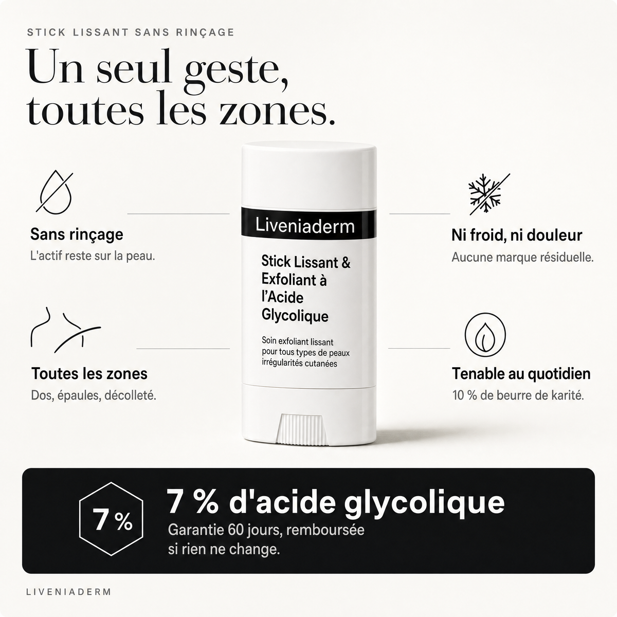 Stick Lissant Sans Rinçage — 7 % glycolique